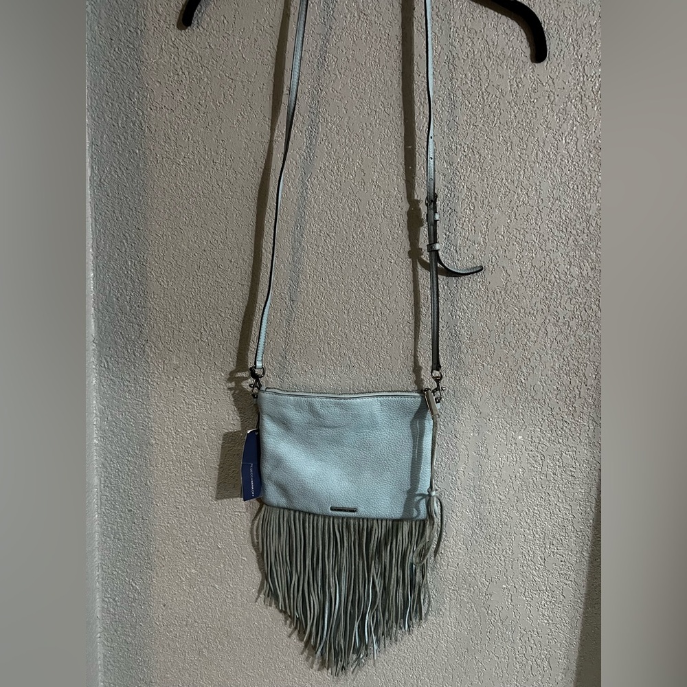 NWT Rebecca Minkoff light blue leather crossbody purse